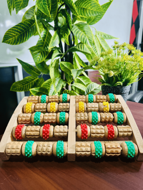 Wooden Foot Roller Massager - 5 Color Row